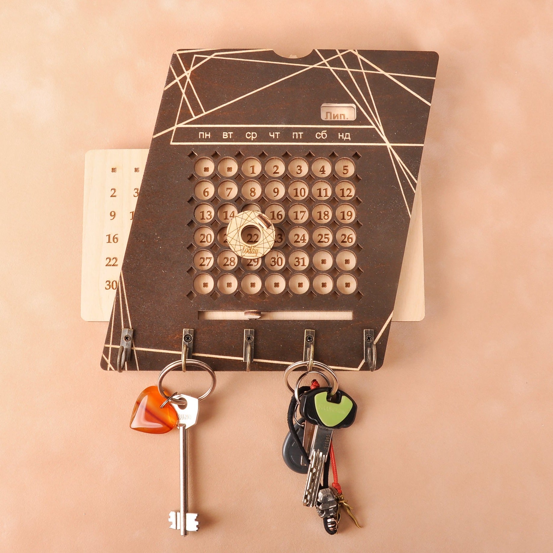 Настінний вічний календар - ключниця 220702